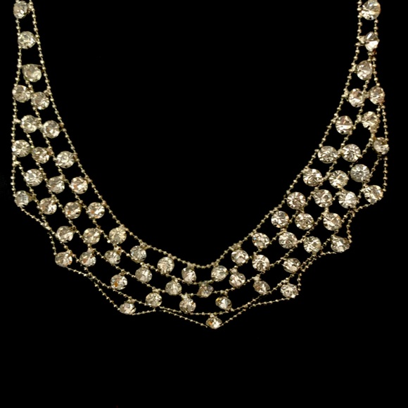 Silver Tone and Rhinestone Collar Necklace - Picture 6 of 8